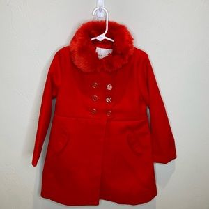 Janie and Jack Red Pea Coat- Toddler